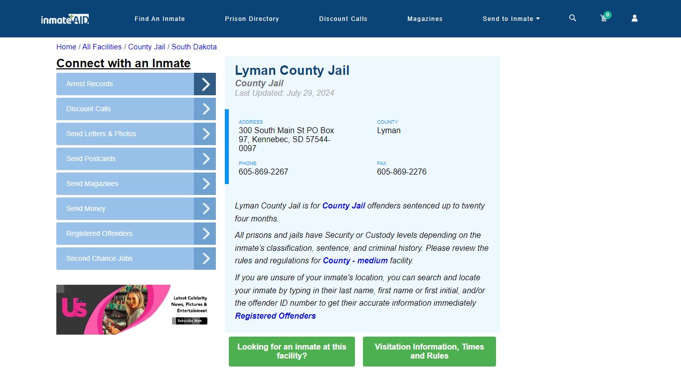 Lyman County Jail - Inmate Locator