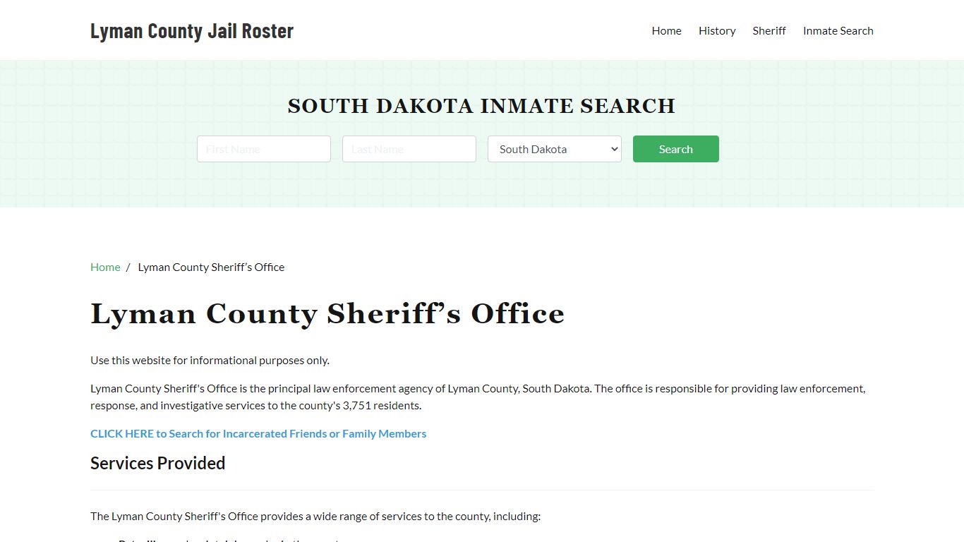 Lyman County Sheriff Office, SD, Arrest Warrants Search